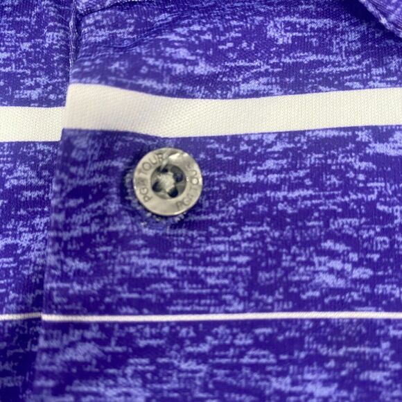 PGA Tour Mens Shirt Polo XL Extra Large Purple Striped Short Sleeve Golf Soft - Picture 3 of 12